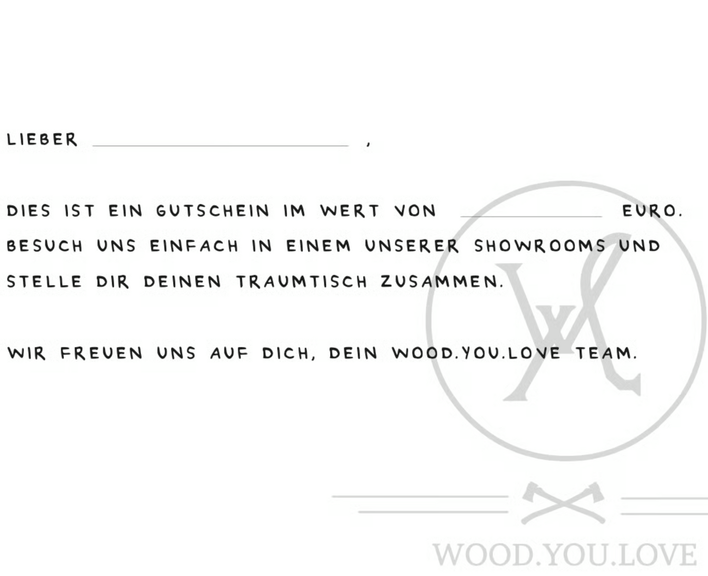 Wood.You.Love - Gutschein