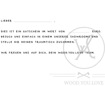 Wood.You.Love - Gutschein