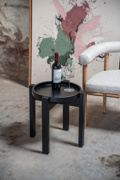 Beistelltisch & Hocker in schwarz - Wood.You.Love