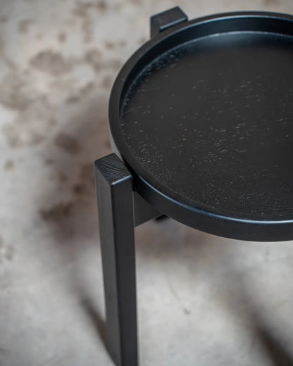 Beistelltisch & Hocker in schwarz - Wood.You.Love