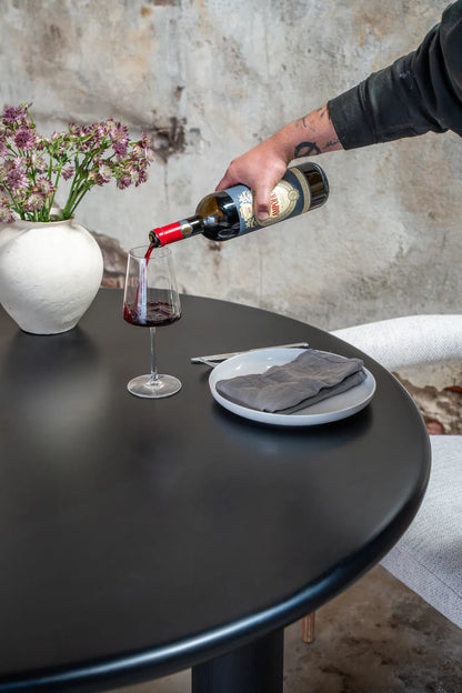 Runder Tisch schwarz lackiert